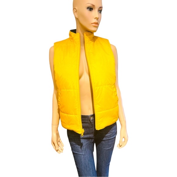 Reversible Yellow and Blue Vest Green Dog Size M 100% polyester Side pockets - Picture 7 of 11